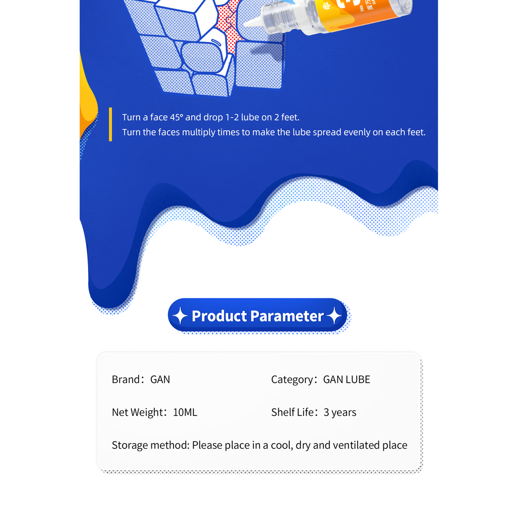 GAN Lube 3pc Combo Pack: No. 1 Maintenance, No. 2 Accel & No. 3 Mastery 10 ml each for Speedcubes - Cubuzzle