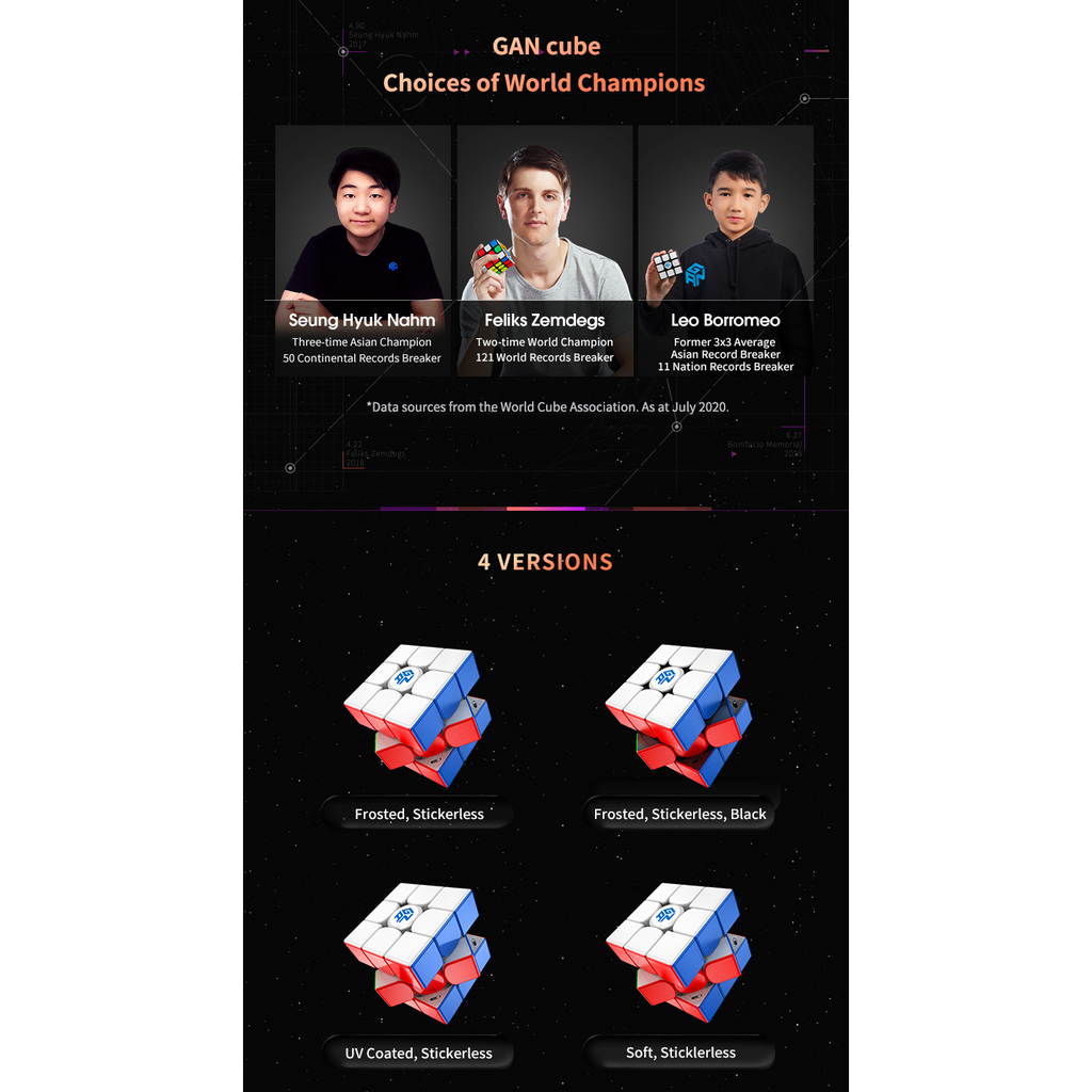 GAN 11 M Pro Black Matte 3x3 Magnetic Speedcube Stickerless