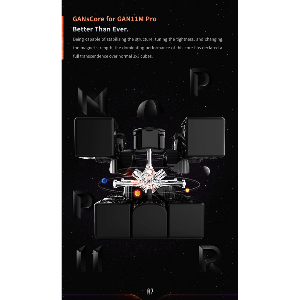 GAN 11 M Pro Black Matte 3x3 Magnetic Speedcube Stickerless