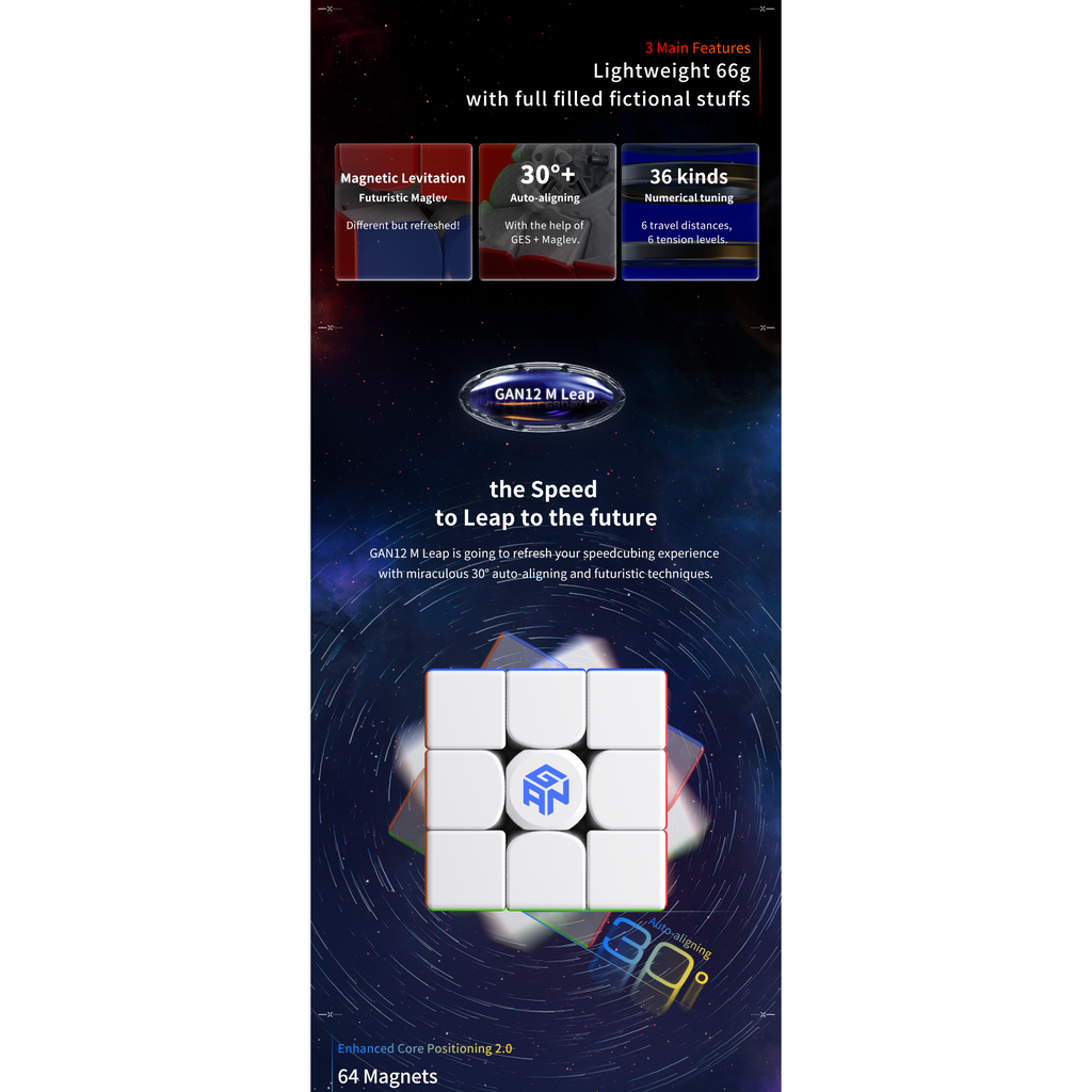 GAN 12 M Maglev UV 3x3 Magnetic Speedcube