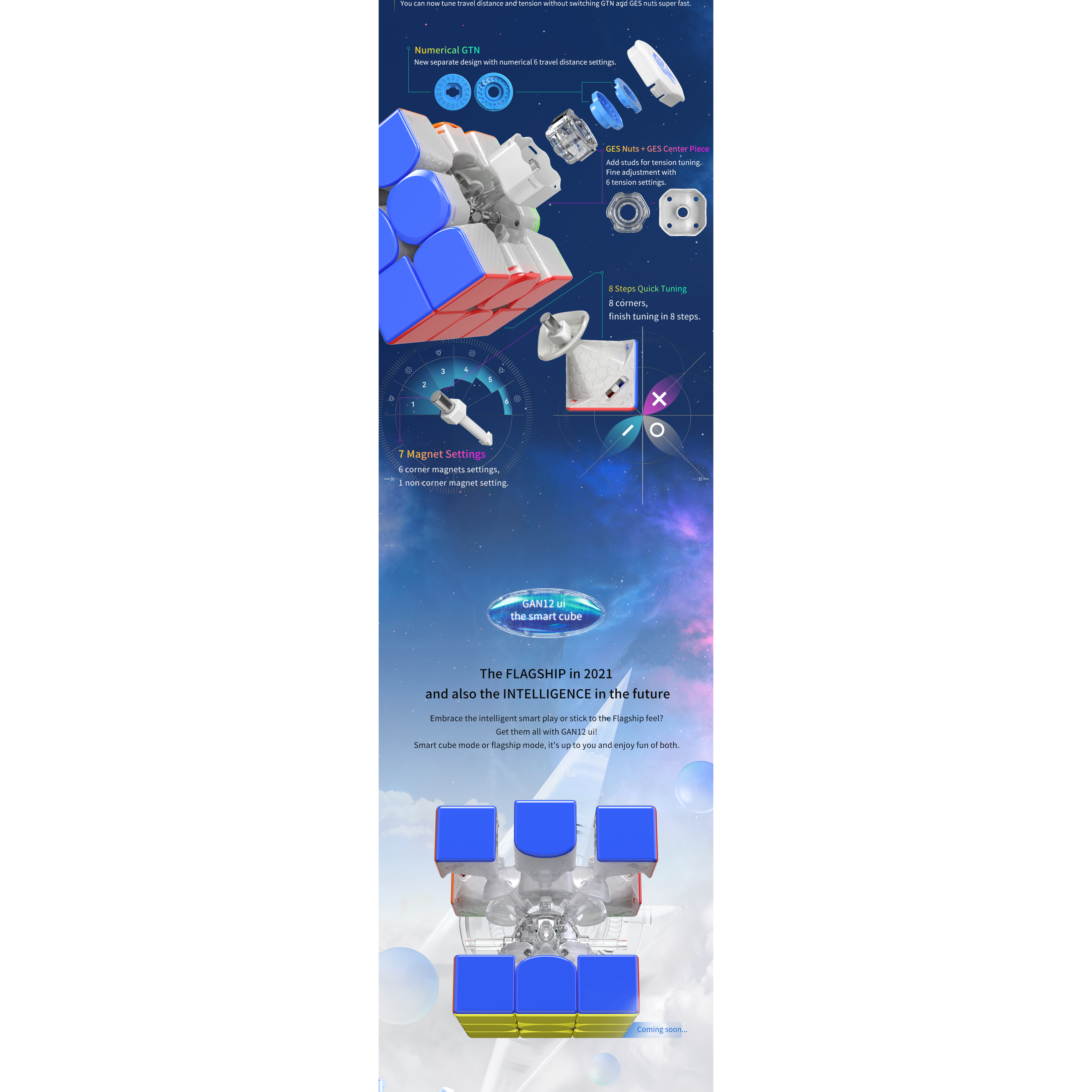 GAN Maglev 3x3 Combo Pack: Includes GAN 12 M Maglev, Smart Bluetooth Timer & Mat Set - Cubuzzle