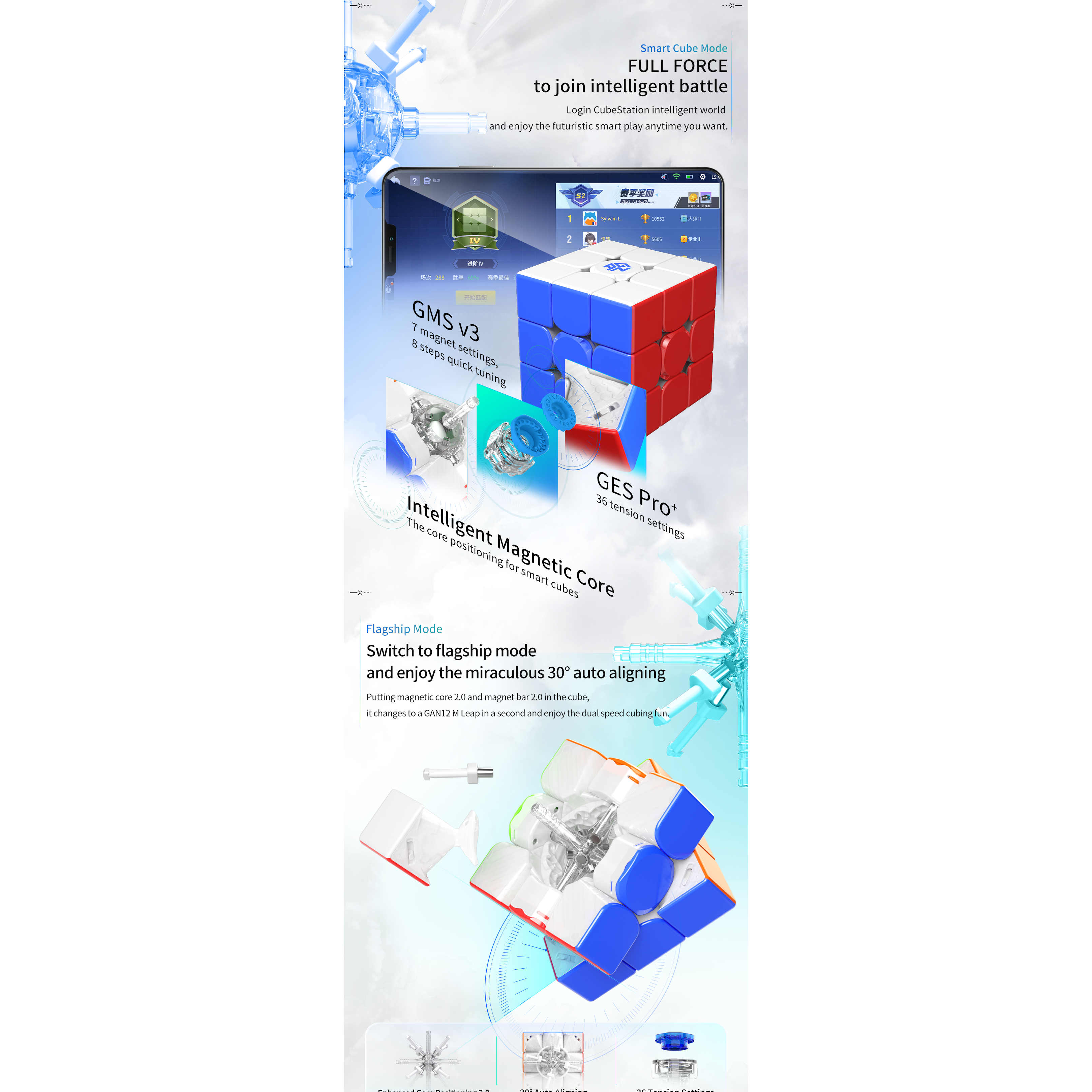 GAN 12 M Maglev UV 3x3 Magnetic Speedcube