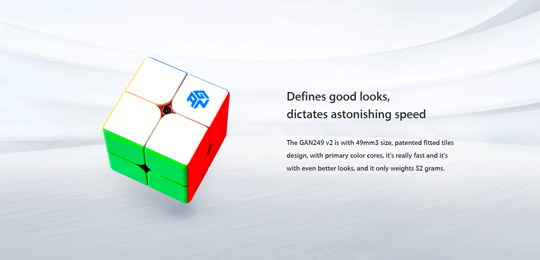 GAN 249 V2 2x2 Non Magnetic Speedcube Stickerless - Cubuzzle