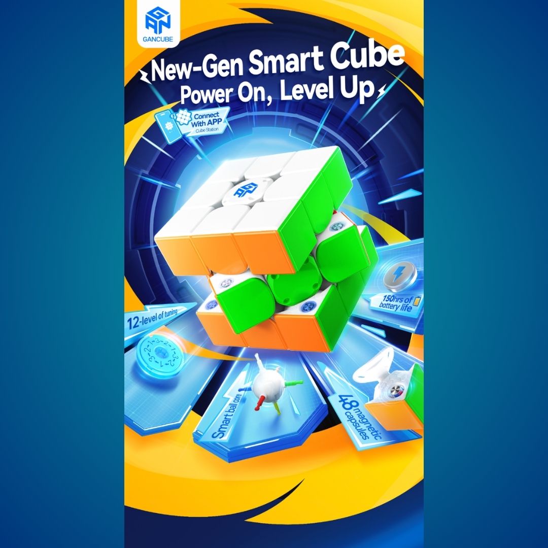 GAN 356 i carry E 3x3 Magnetic Cube- Intelligent Smart Bluetooth Cube - Latest 2025 Model
