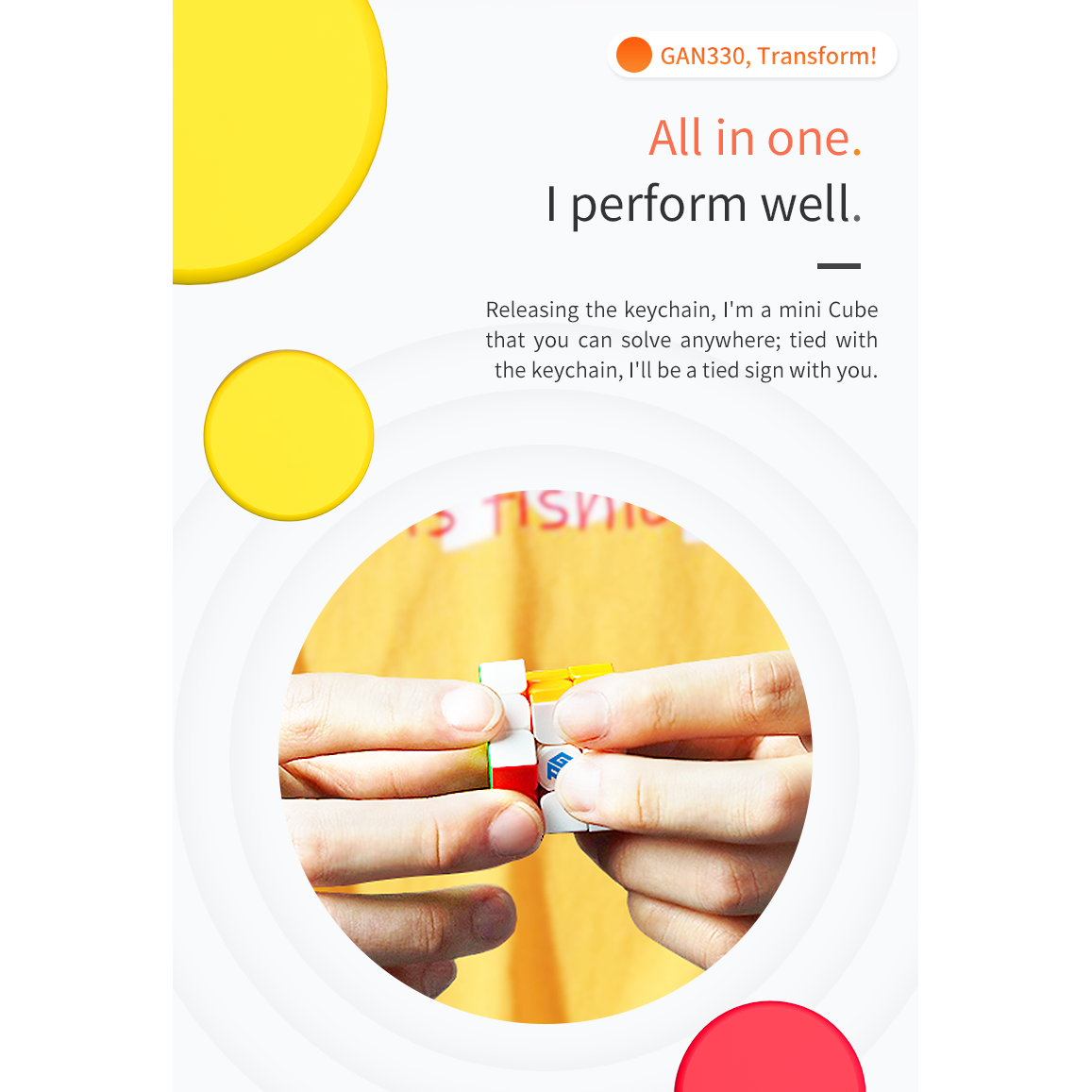 GAN 330 Standard - Key Chain 3x3 Speedcube