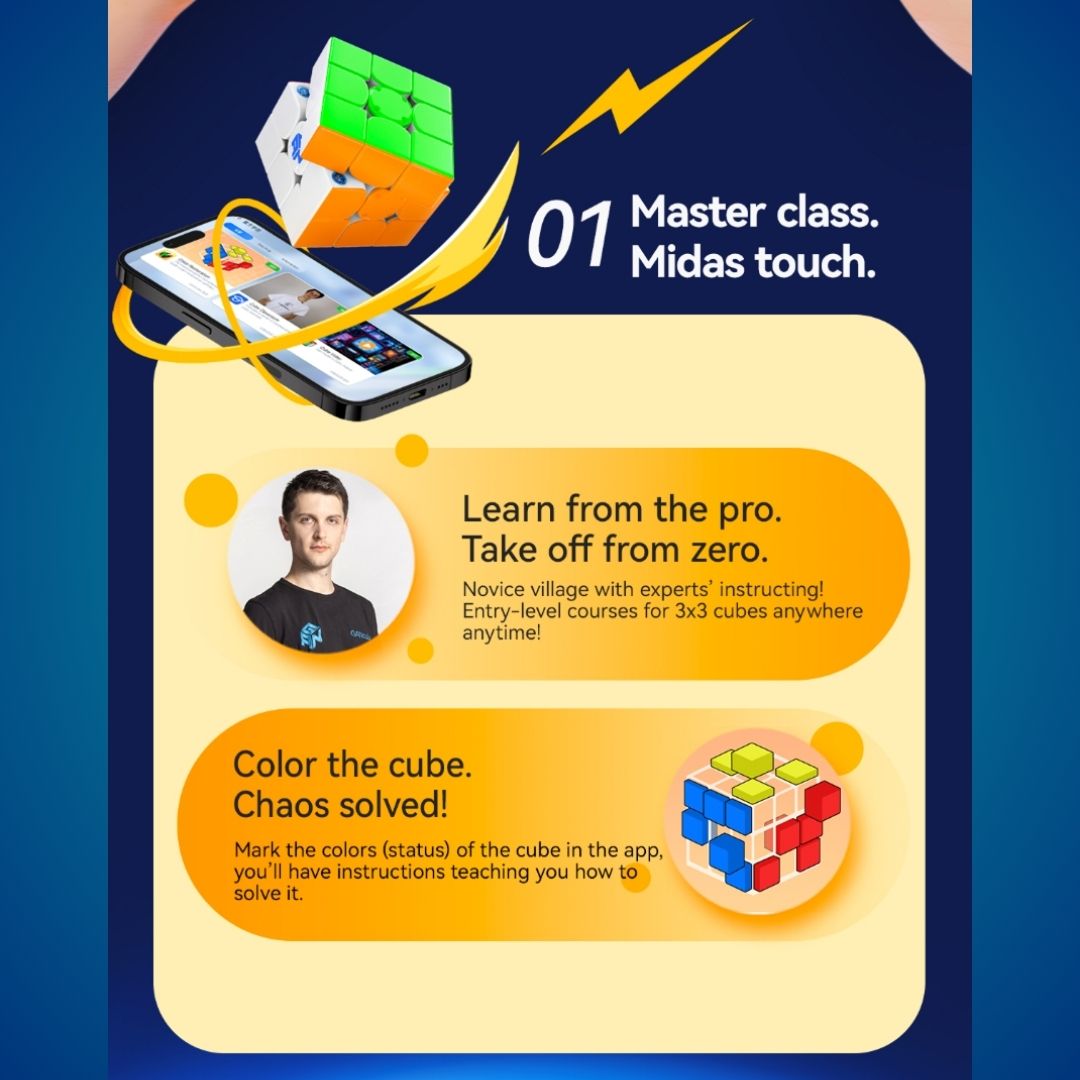 GAN 356 i carry E 3x3 Magnetic Cube- Intelligent Smart Bluetooth Cube - Latest 2025 Model