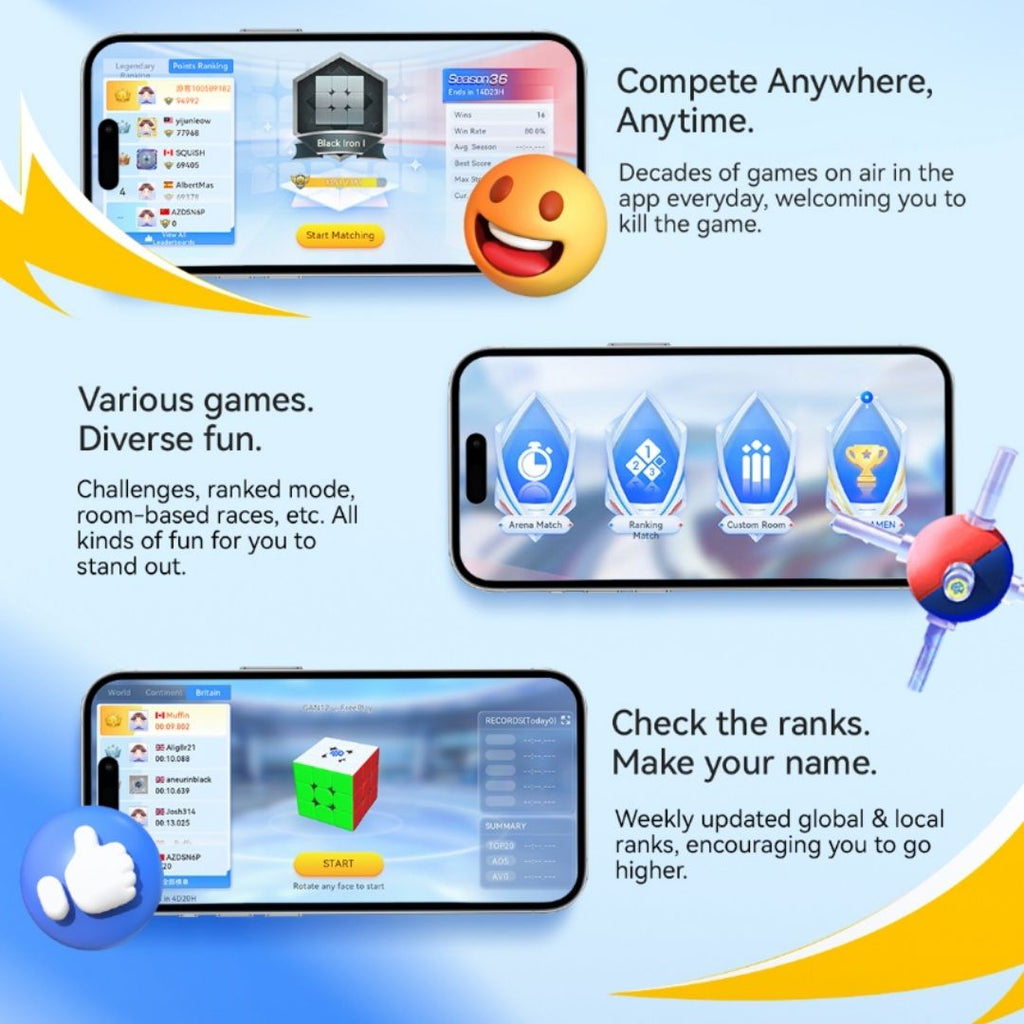 GAN 356 i carry E 3x3 Magnetic Cube- Intelligent Smart Bluetooth Cube - Latest 2025 Model