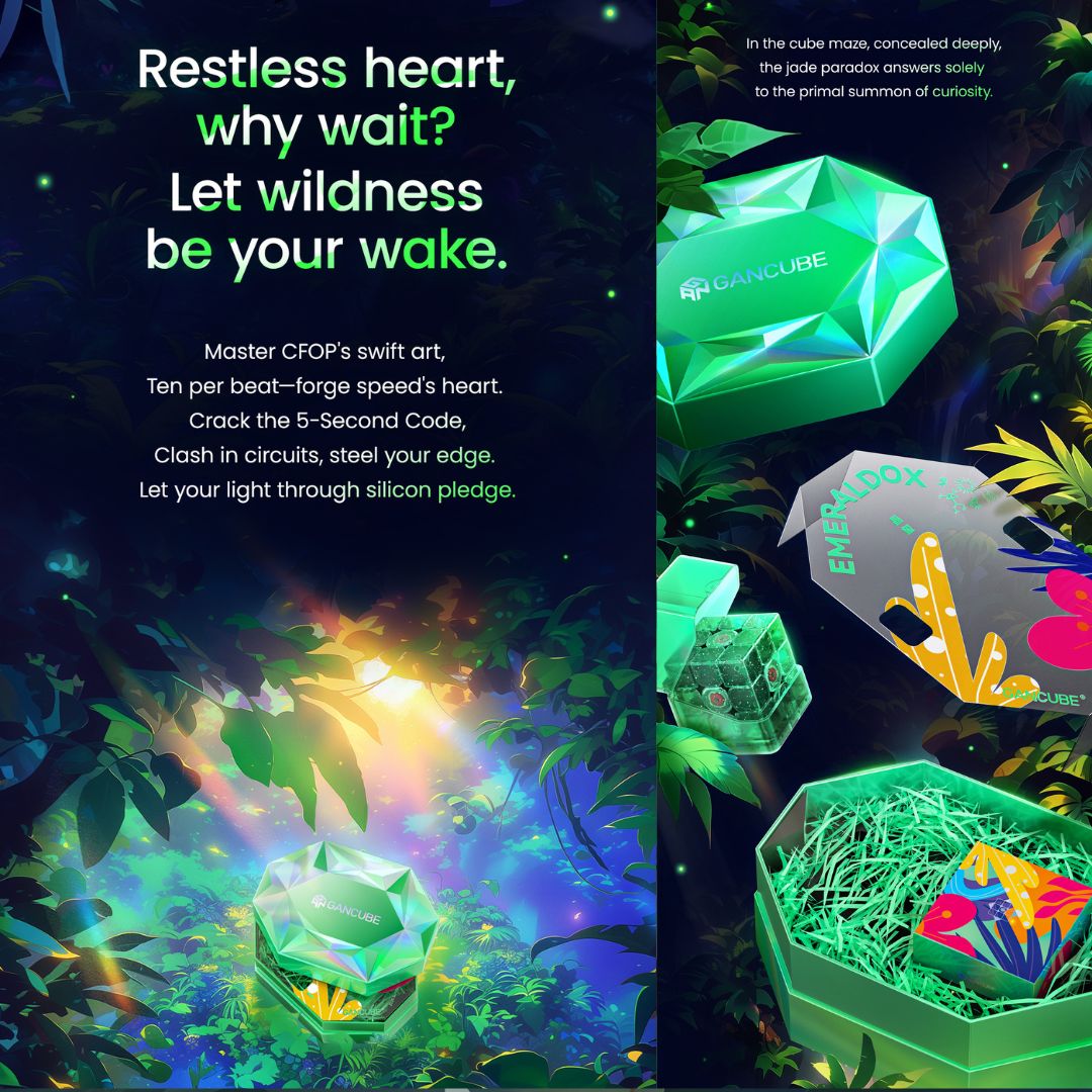 GAN 15 Maglev EmeraldoX Summer Limited Edition 3x3 Magnetic Speedcube - LATEST 2025!