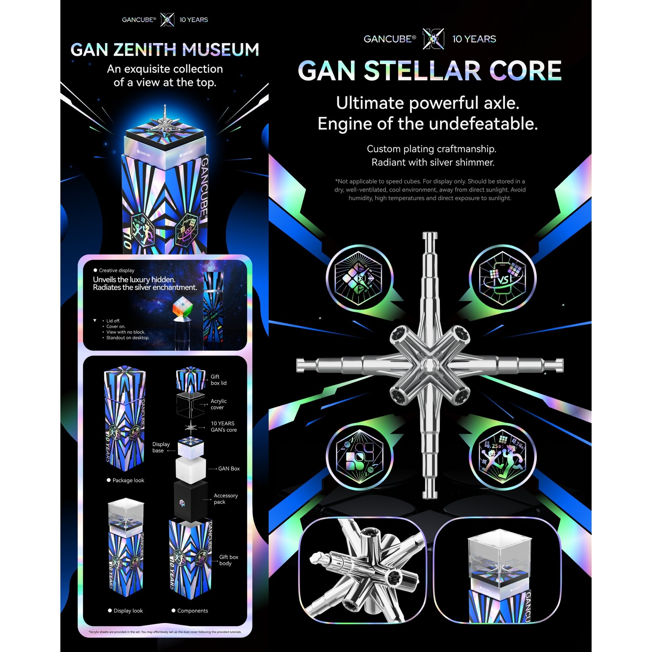 GAN 15 Maglev UV - 10th Anniversary Edition 3x3 Magnetic Speedcube