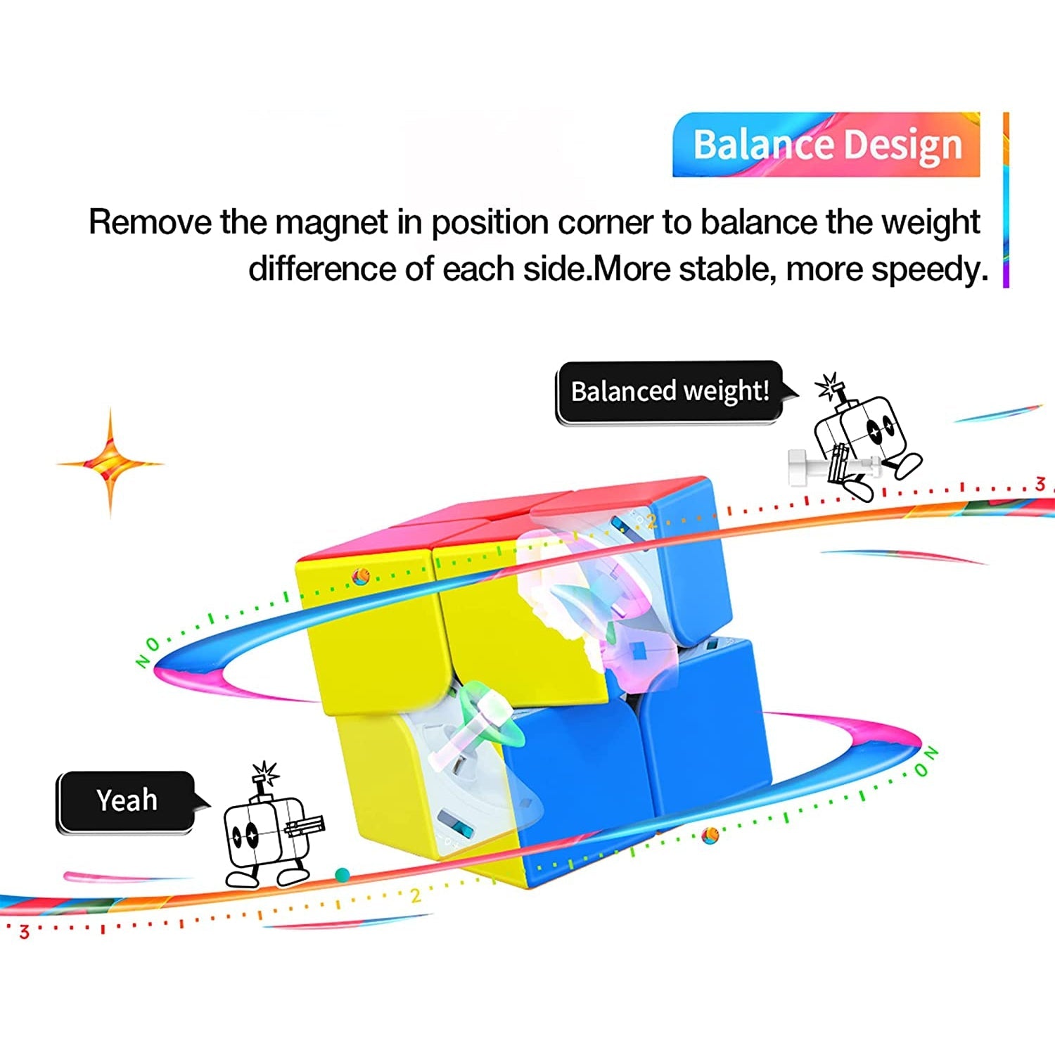 GAN 251 M Air 2x2 Magnetic Speedcube Stickerless - Cubuzzle