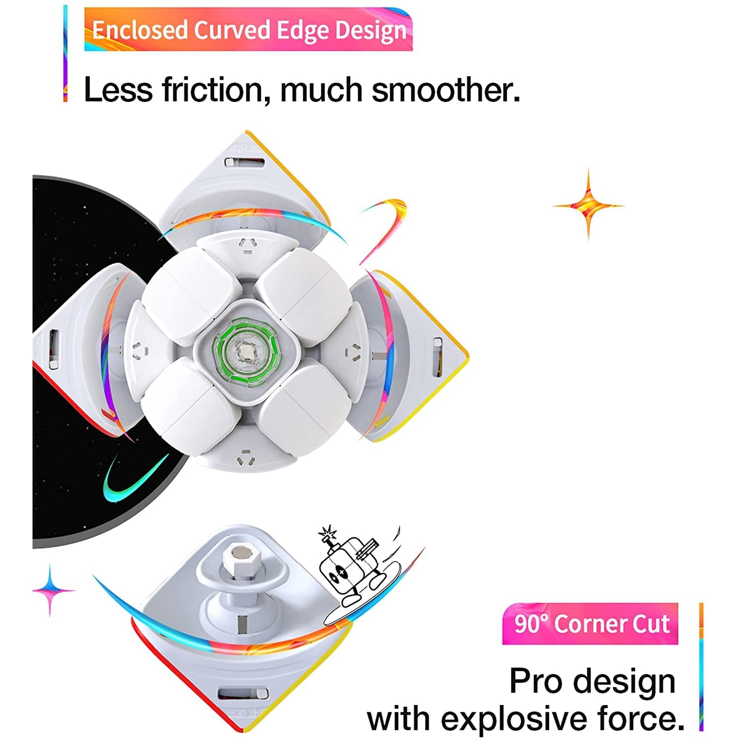 GAN 251 M Leap 2x2 Magnetic Speedcube Stickerless - Cubuzzle
