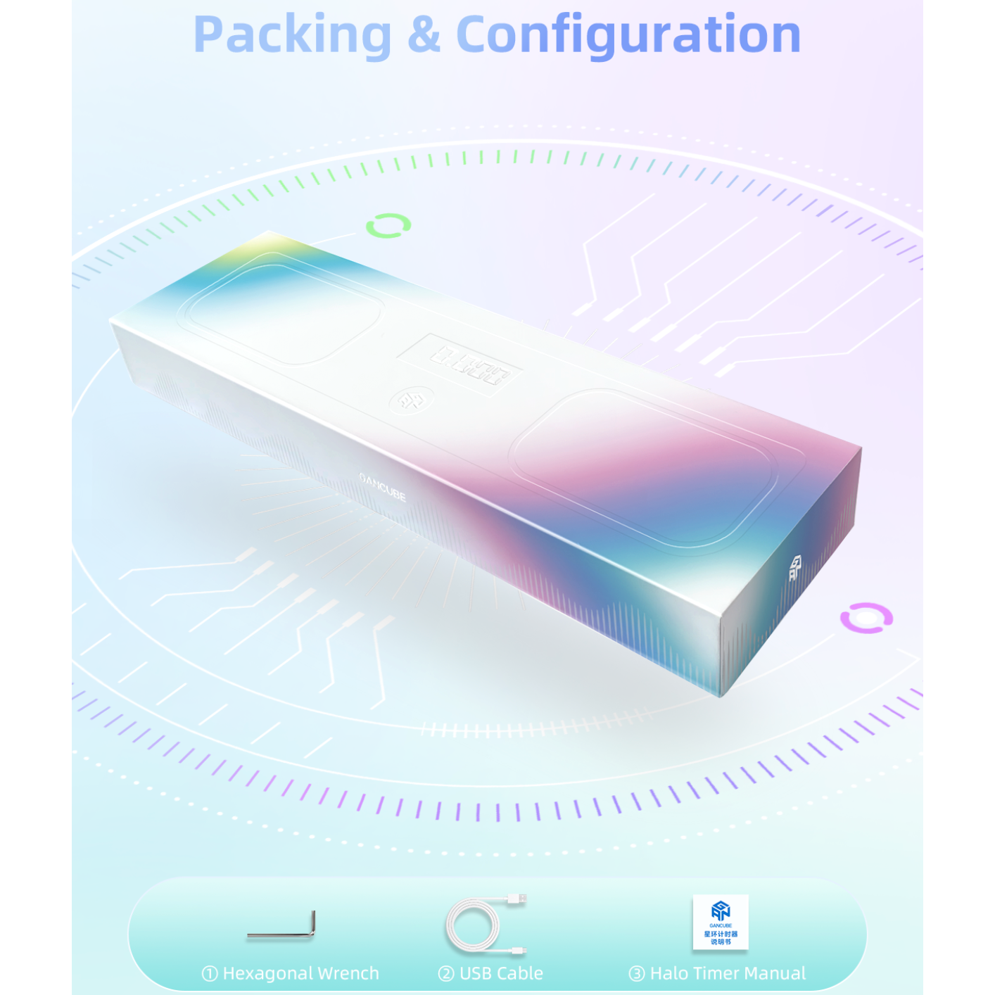 GAN Halo Smart Timer and Mat Set - Combo pack of Bluetooth Timer and Protective Mat for Speed Cube-Cubuzzle