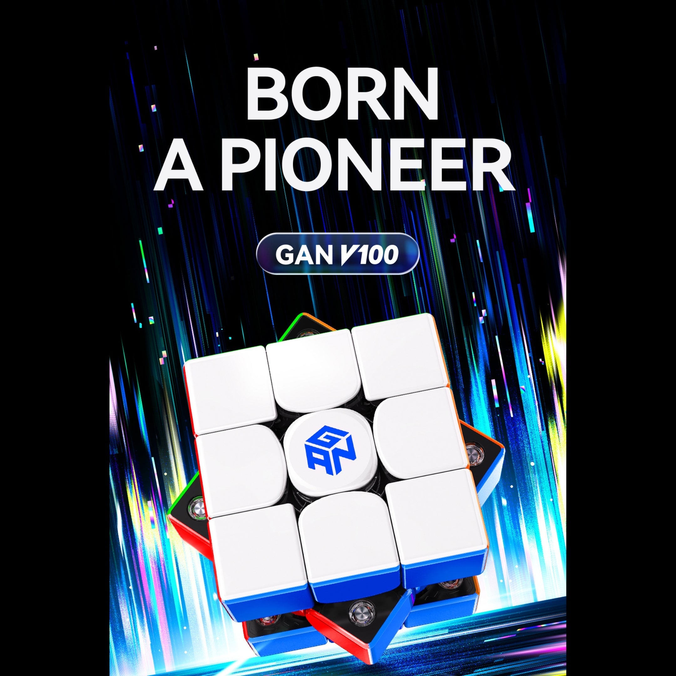 GAN V100 Maglev UV 3x3 Magnetic Speedcube -  LATEST 2025!