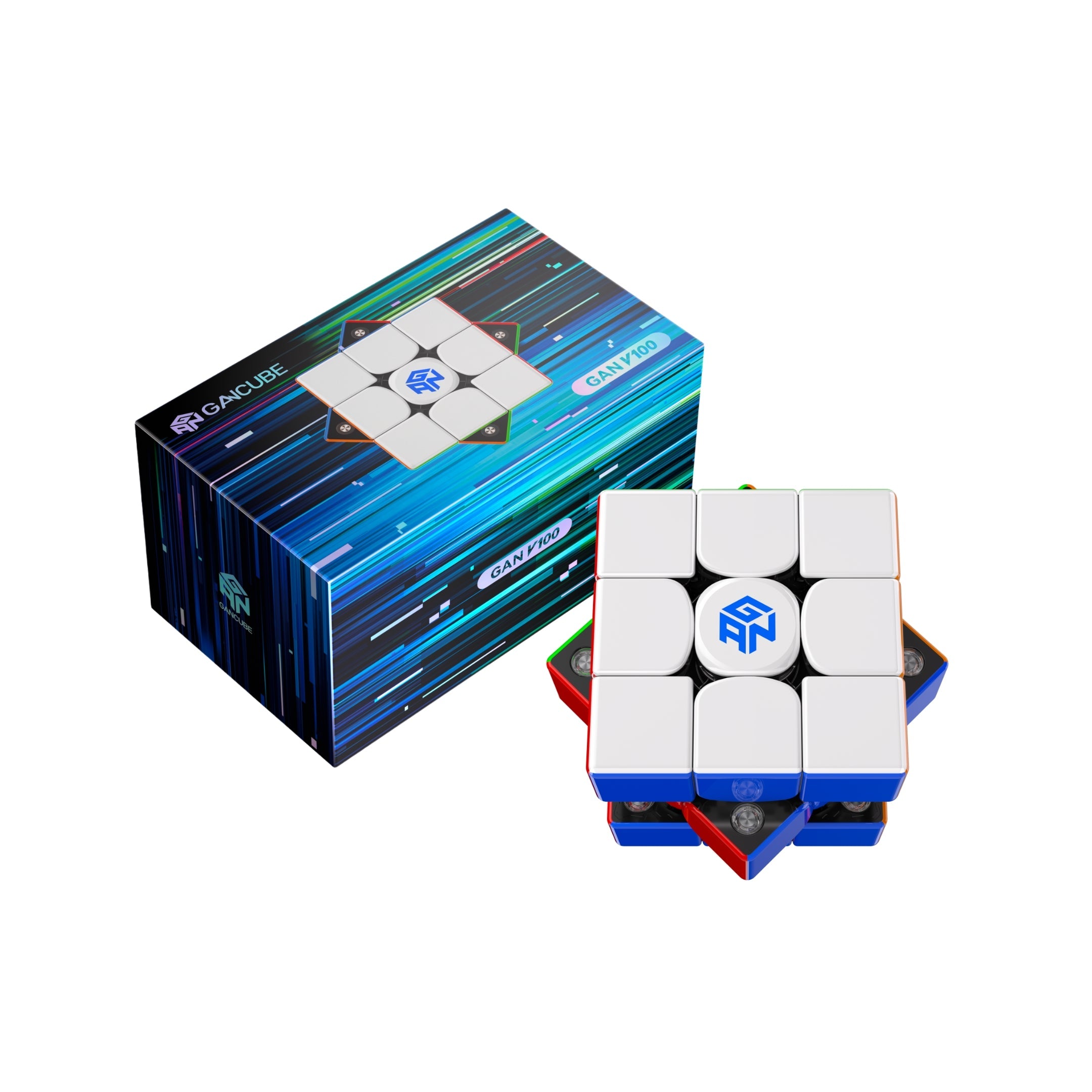 GAN V100 Maglev UV 3x3 Magnetic Speedcube -  LATEST 2025!