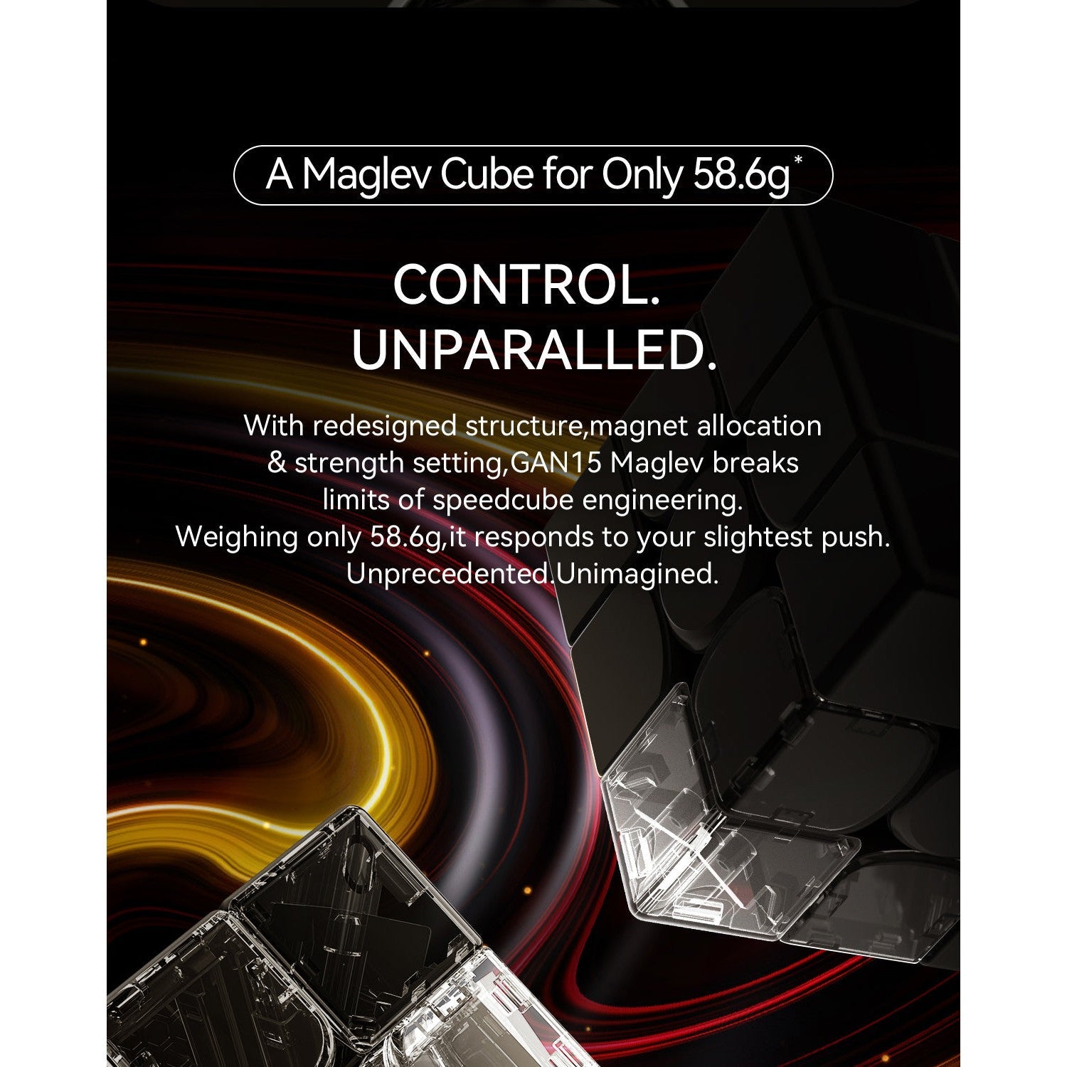 GAN 15 Maglev UV 3x3 Magnetic Speedcube - LATEST 2025!