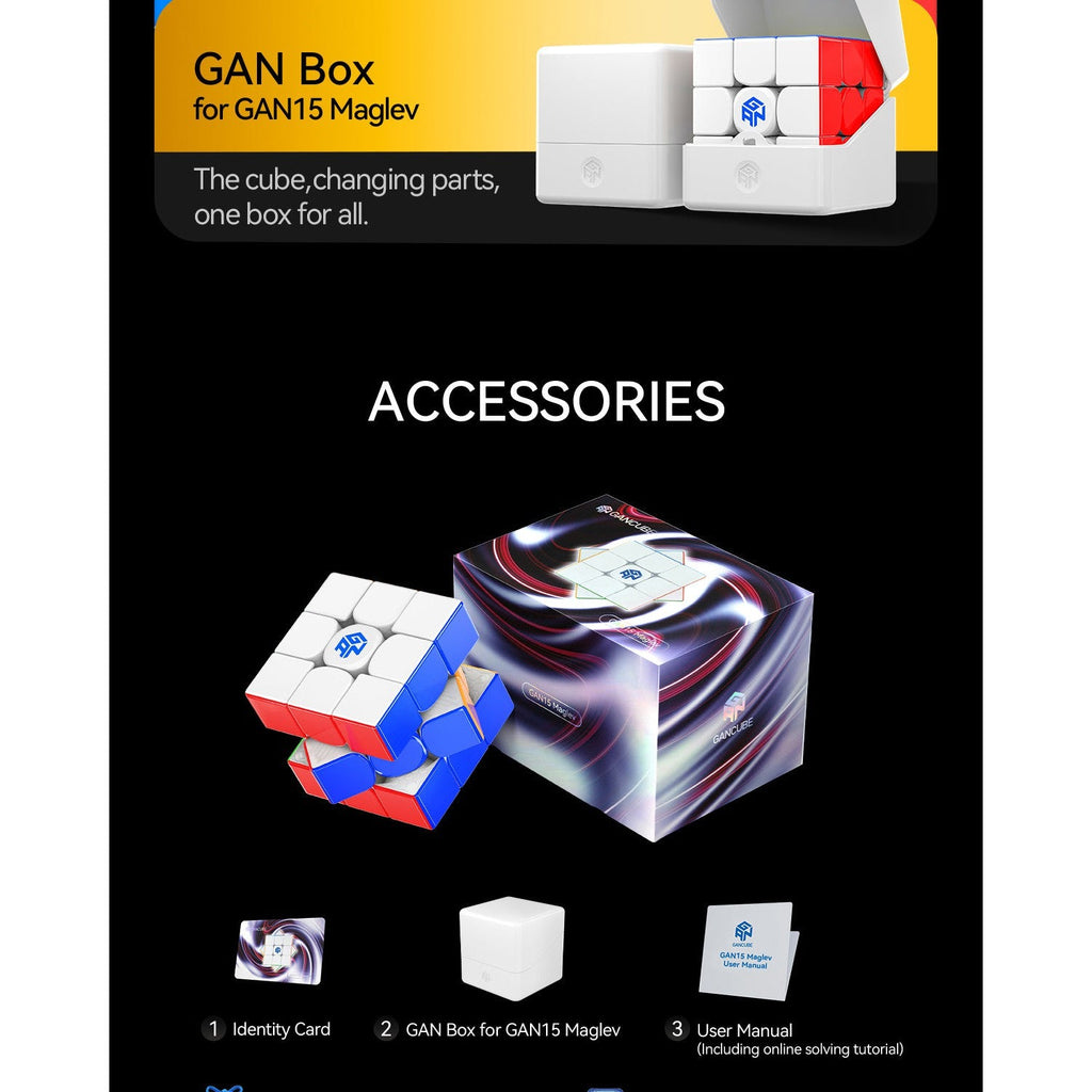 GAN 15 Maglev UV 3x3 Magnetic Speedcube - LATEST 2025!