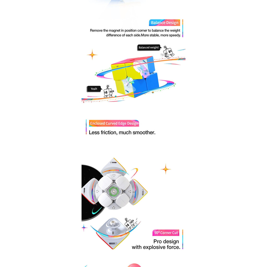 GAN 251 M Pro 2x2 Magnetic Speedcube Stickerless - Cubuzzle