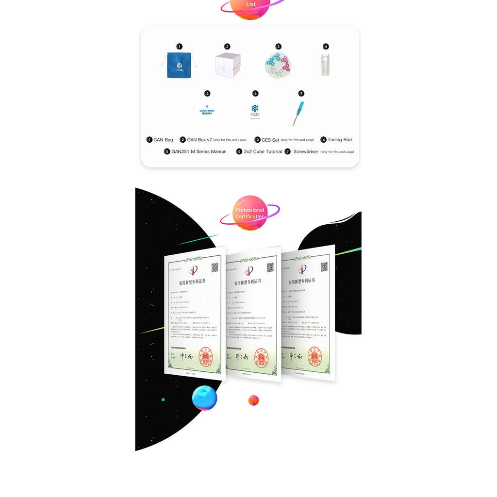 GAN Expert Magnetic Combo Pack: 251 M Pro, 11 M Pro, 460 M, Skewb, Megaminx, Mirror - Cubuzzle