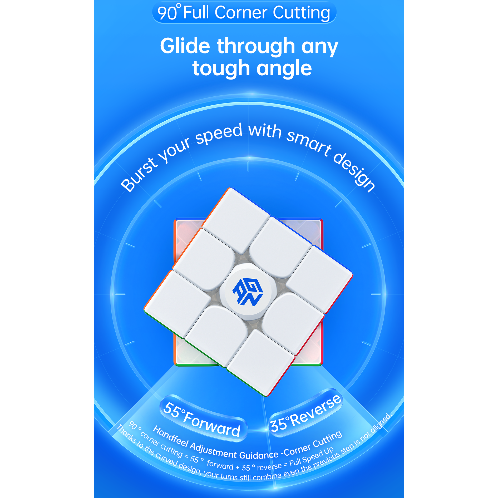 GAN 356 RS 2 Non Magnetic 3x3 Stickerless Speedcube-Cubuzzle