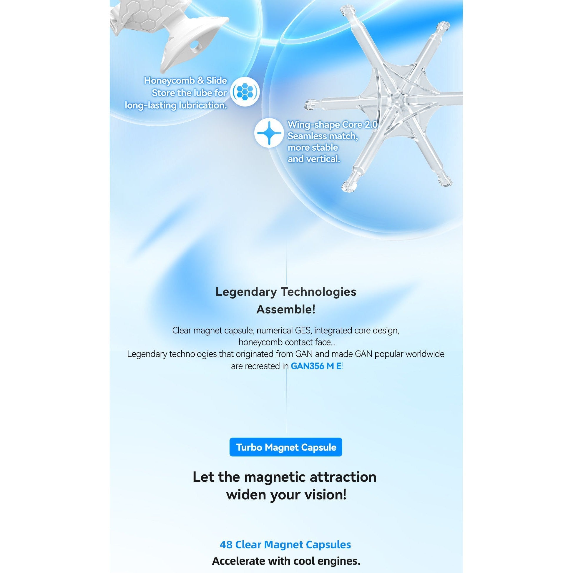GAN 356 M E Frosted V2 Magnetic 3x3 Speedcube