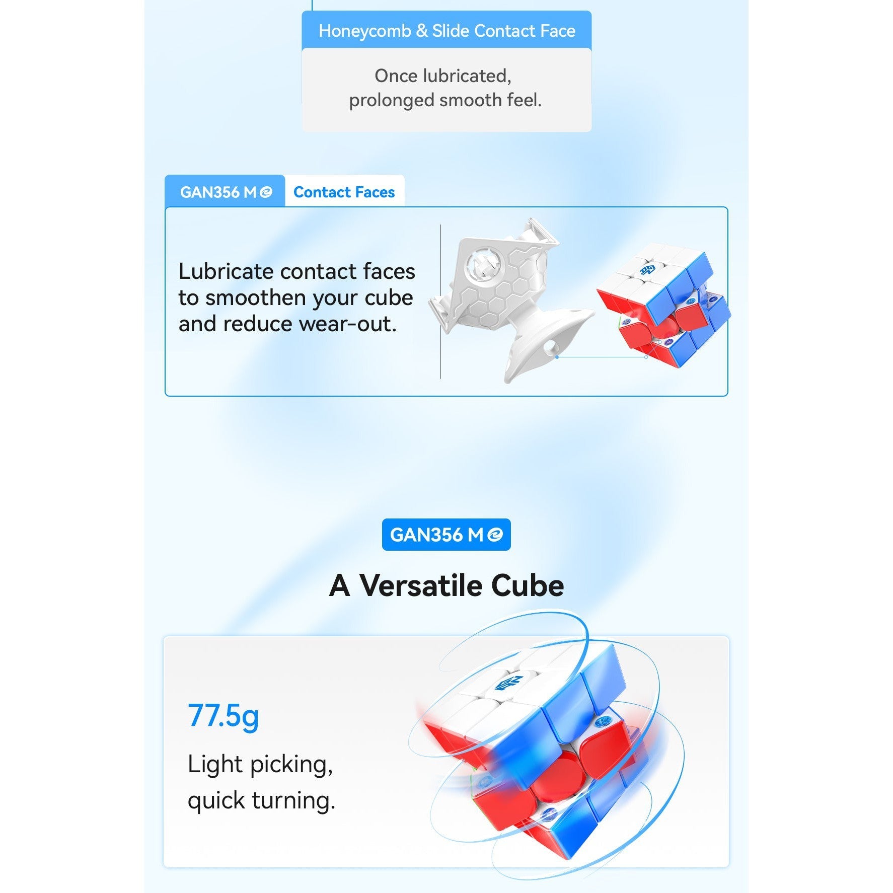 GAN 356 M E Frosted V2 Magnetic 3x3 Speedcube
