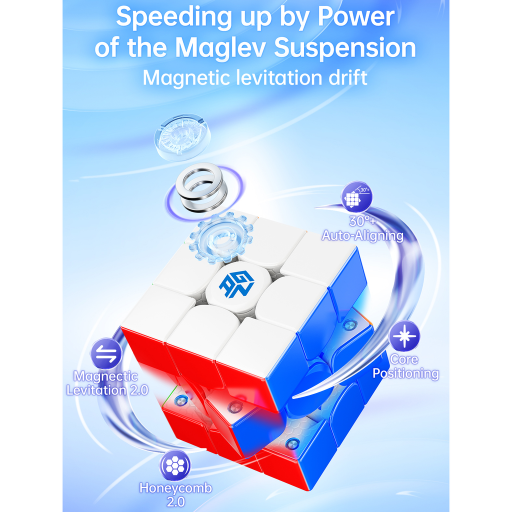GAN 356 Maglev 3x3 Speedcube Magnetic Stickerless Cube-Cubuzzle