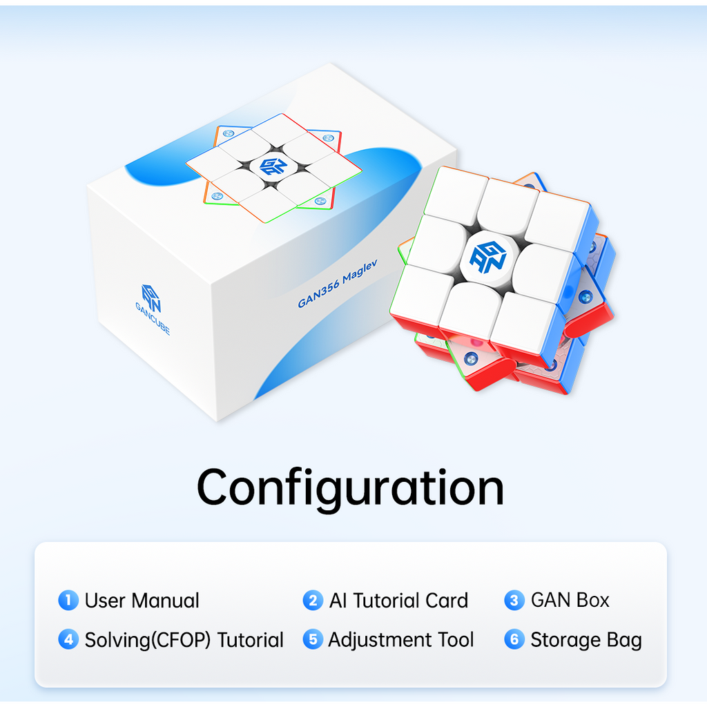 GAN 356 Maglev 3x3 Speedcube Magnetic Stickerless Cube-Cubuzzle