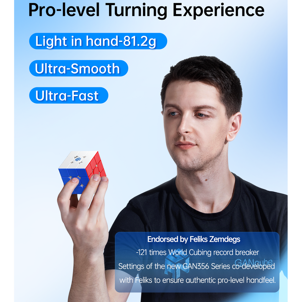 GAN 356 Maglev 3x3 Speedcube Magnetic Stickerless Cube-Cubuzzle