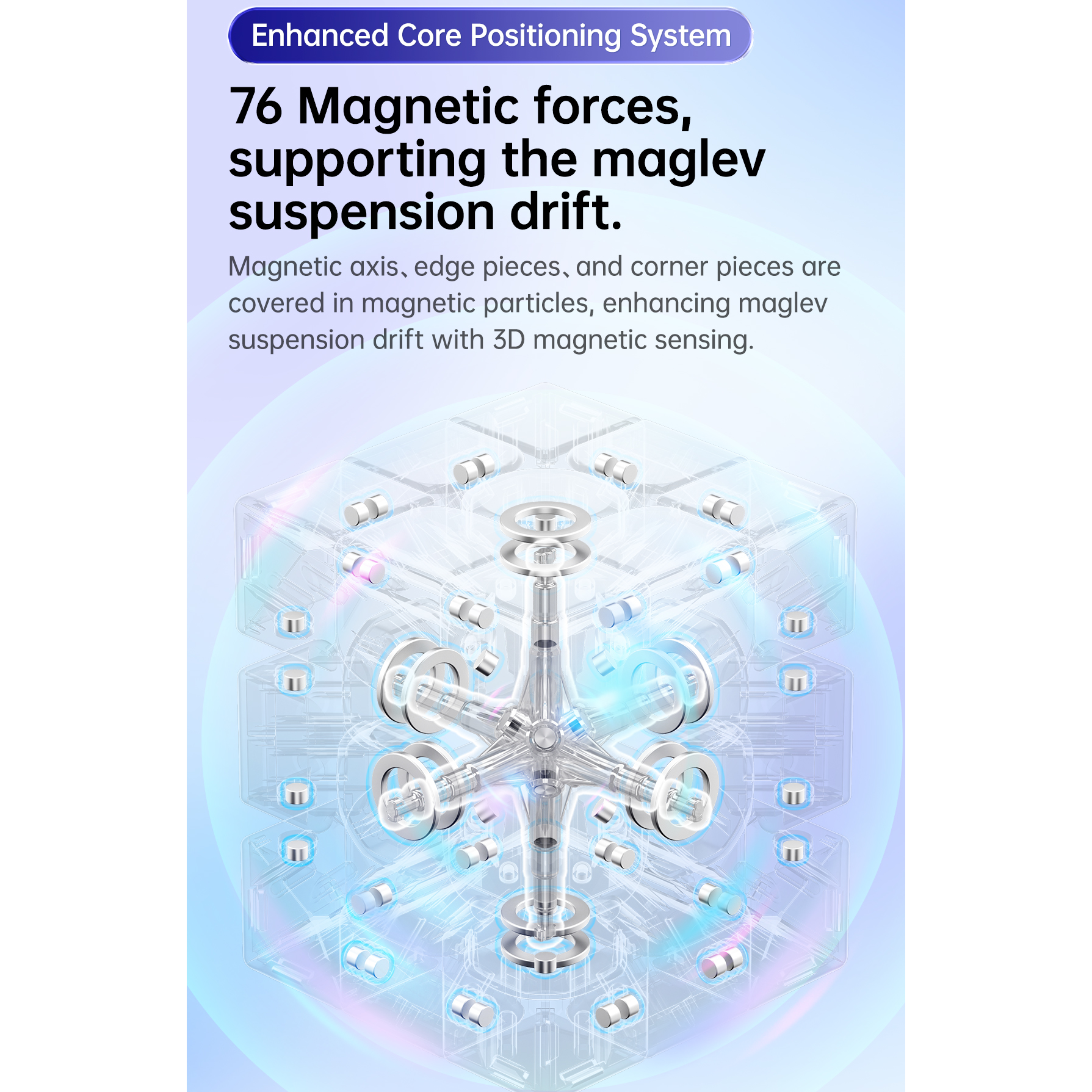 GAN 356 Maglev 3x3 Speedcube Magnetic Stickerless Cube-Cubuzzle