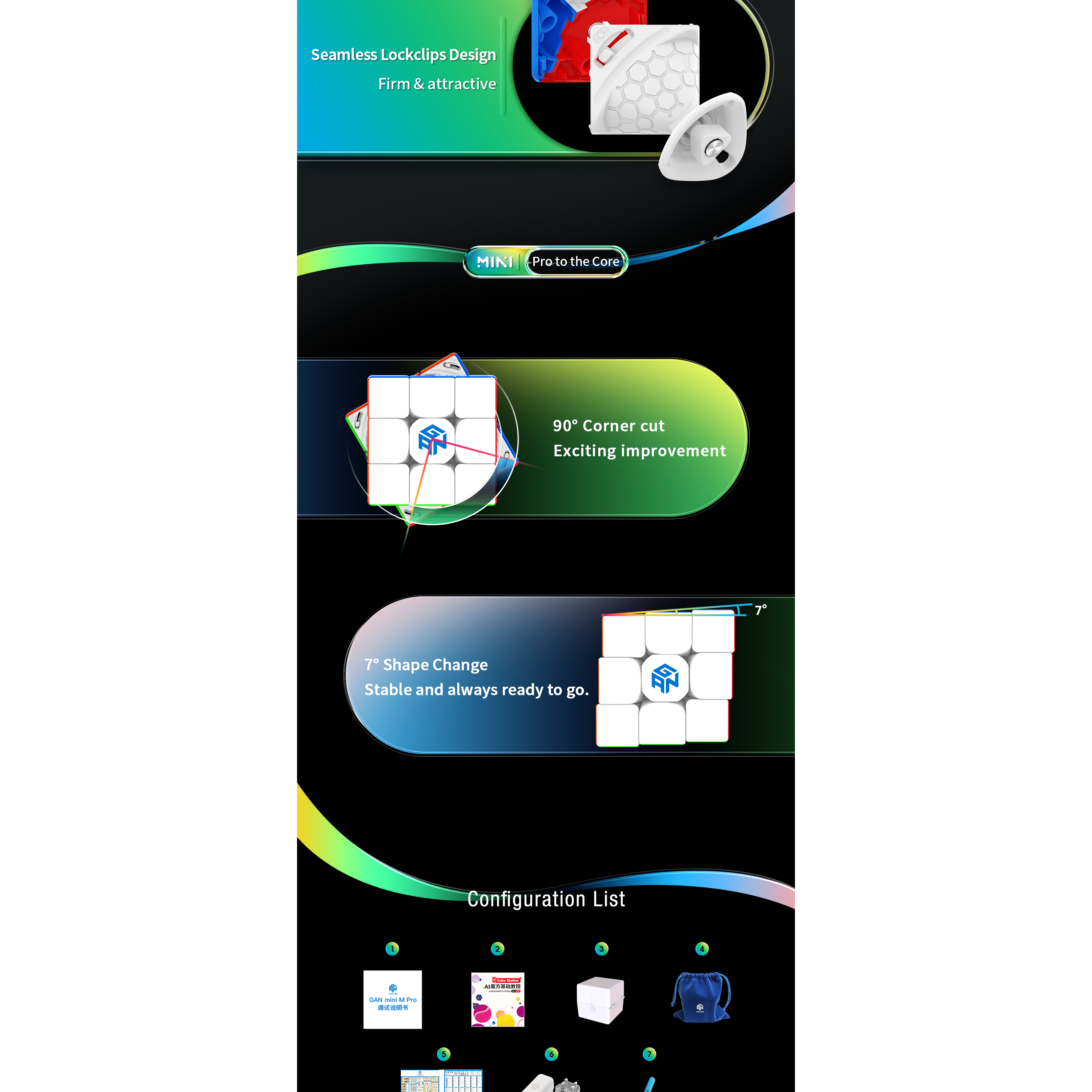 GAN 11 Mini M Pro 3x3 Magnetic Speedcube