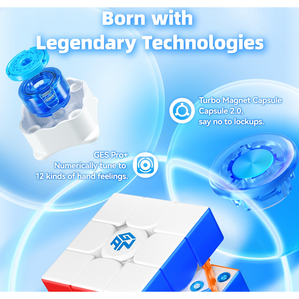 GAN 356 M E Magnetic Speedcube - Latest 2023 Release-Cubuzzle