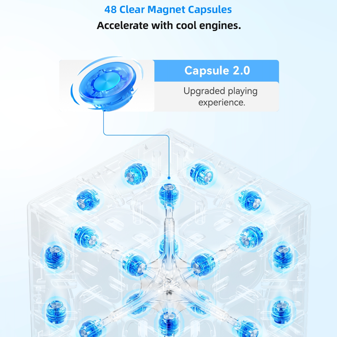 GAN 356 M E Magnetic Speedcube - Latest 2023 Release-Cubuzzle