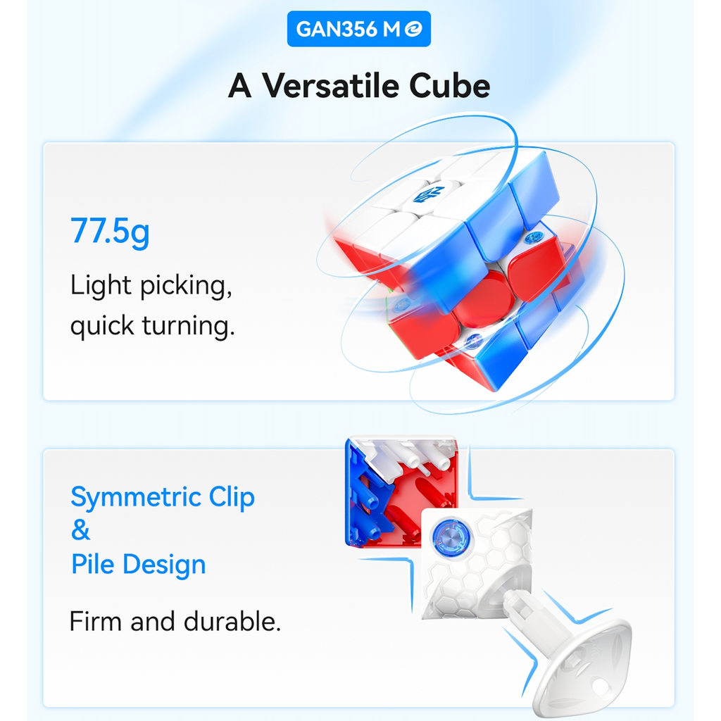 GAN 356 M E Magnetic Speedcube - Latest 2023 Release-Cubuzzle