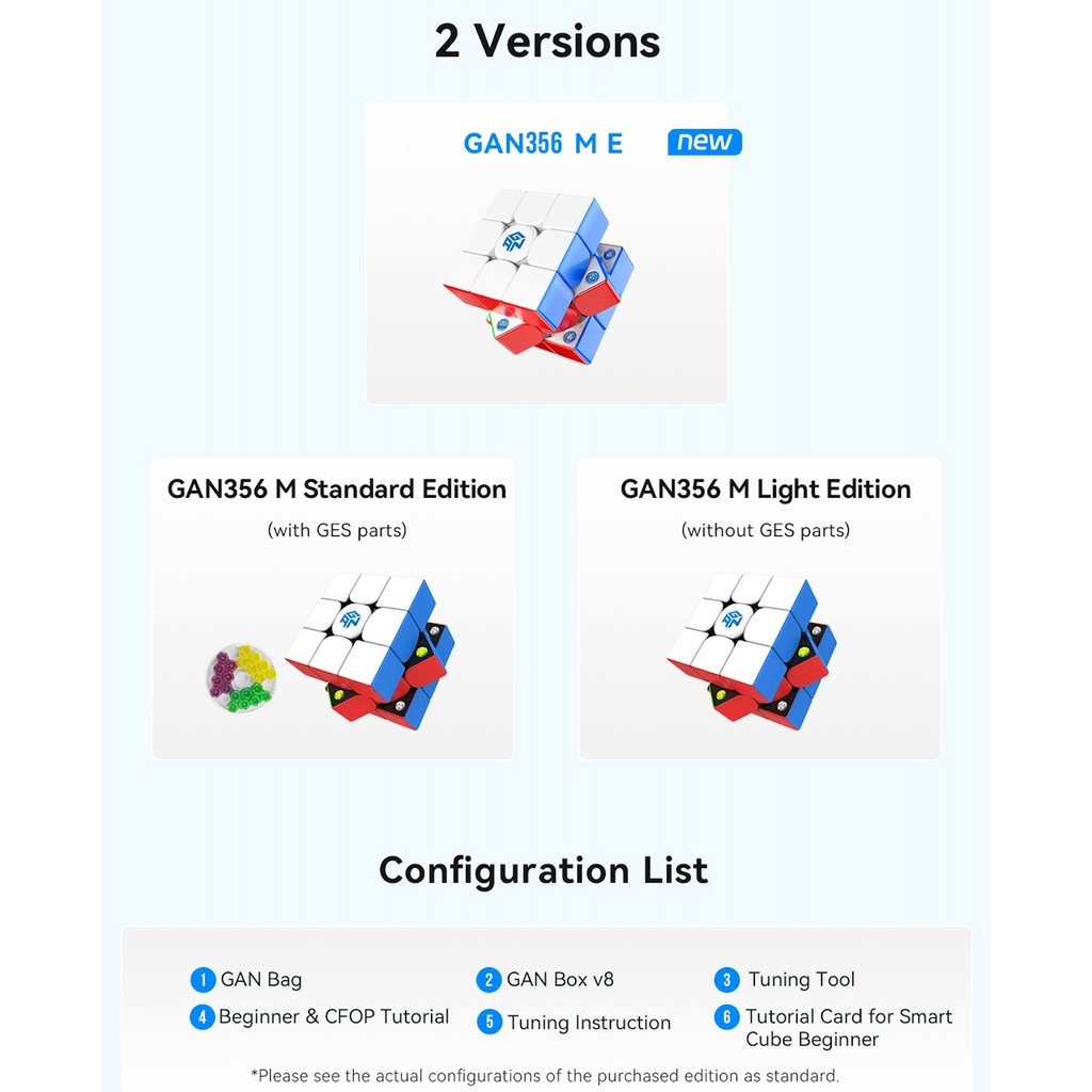 GAN 356 M E Magnetic Speedcube - Latest 2023 Release-Cubuzzle