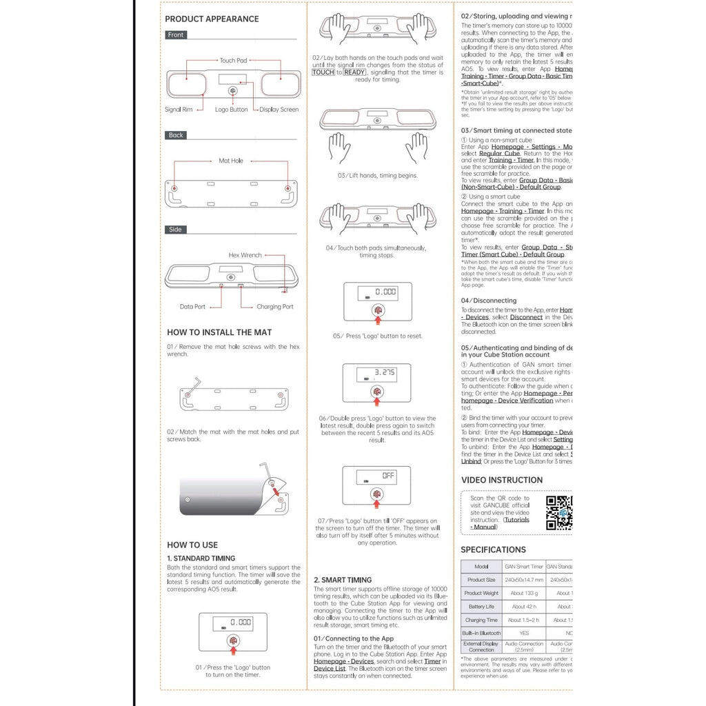 GAN Halo Smart Timer - Bluetooth Timer for Speed Cube-Cubuzzle