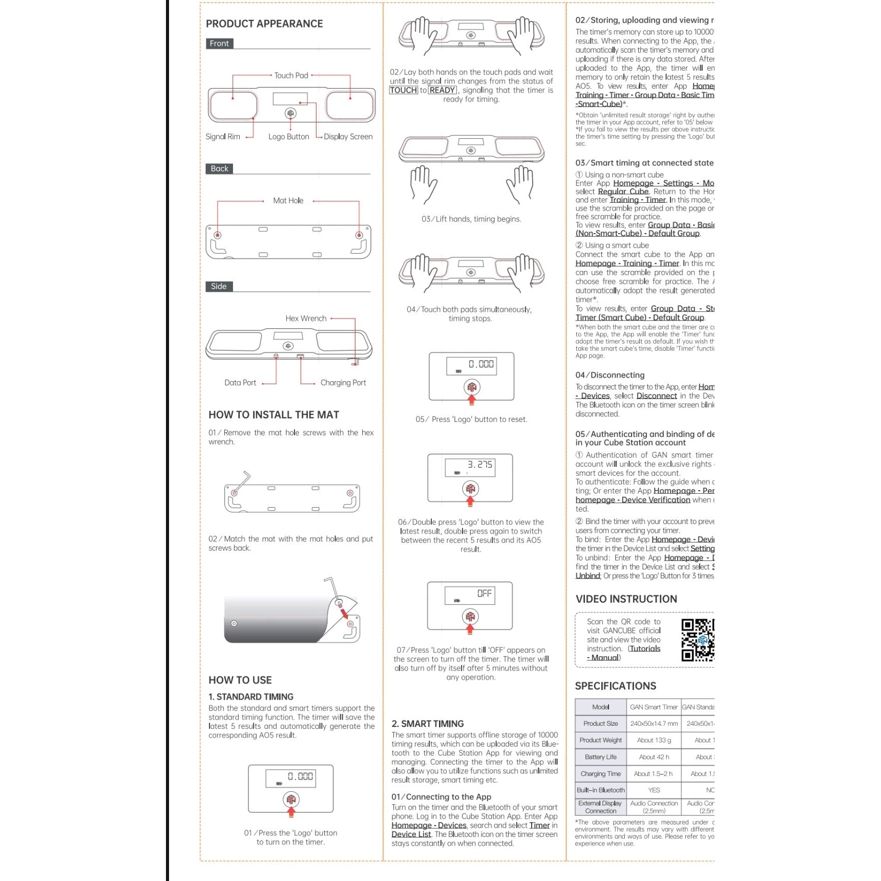 GAN Halo Smart Timer - Bluetooth Timer for Speed Cube-Cubuzzle