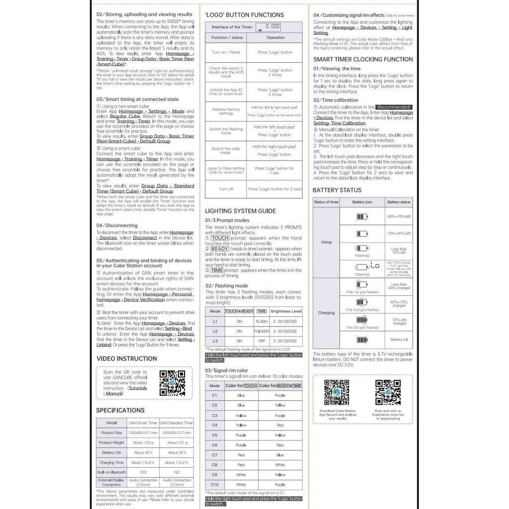 GAN Halo Smart Timer - Bluetooth Timer for Speed Cube-Cubuzzle