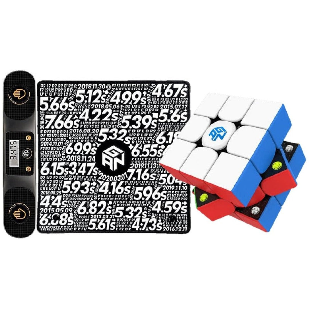 GAN 356 M Lite 3x3 Combo Pack: Includes GAN 356 M Lite, Smart Bluetooth Timer & Mat Set