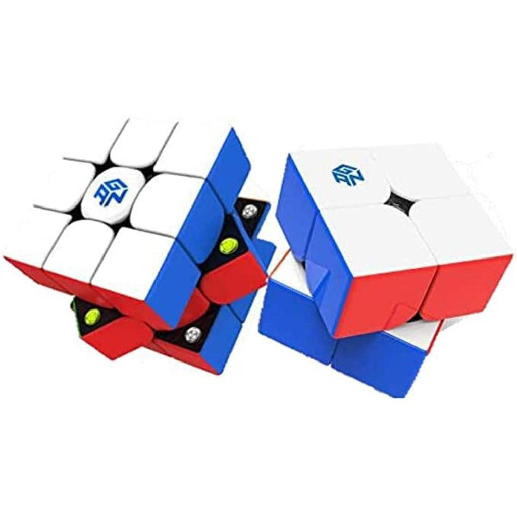 GAN Cube Starter Combo Pack: Includes 2 puzzles- GAN 251 M Air 2x2, GAN 356 M Lite 3x3 Speedcubes - Cubuzzle